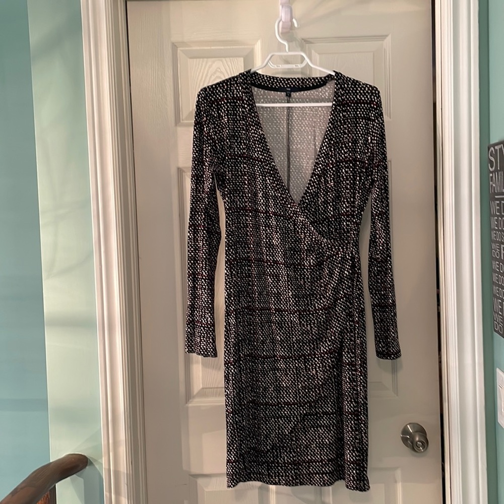 GAP faux wrap long sleeve dress